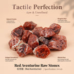 Authentic Red Aventurine Raw Stone | The "Stone of Vitality" | Unique Natural Crystal for Meditation & Decor