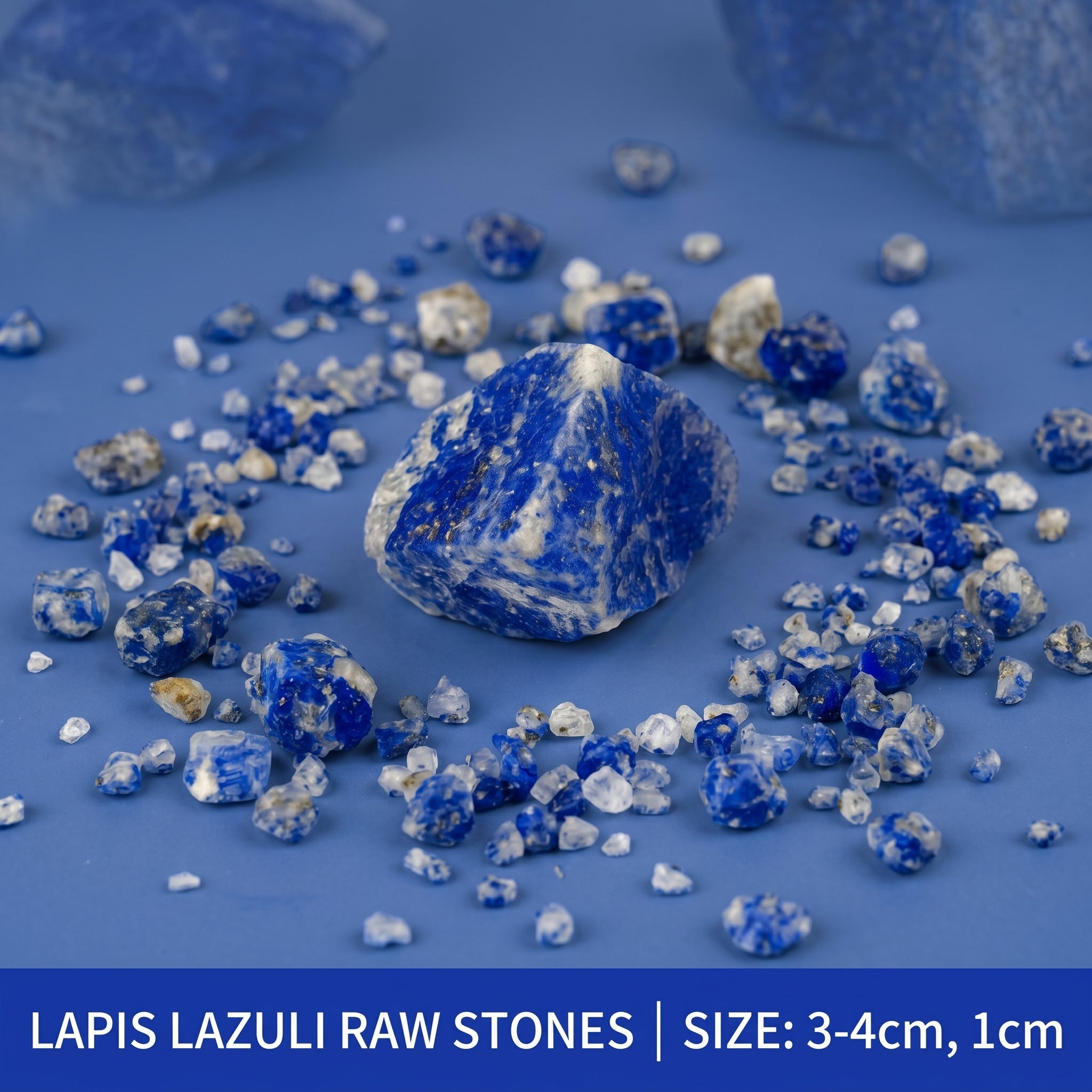 Natural Lapis Lazuli Raw Stone | Untreated Deep Blue Healing Crystal with Pyrite Inclusions