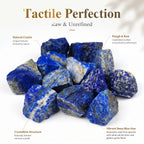 Natural Lapis Lazuli Raw Stone | Untreated Deep Blue Healing Crystal with Pyrite Inclusions