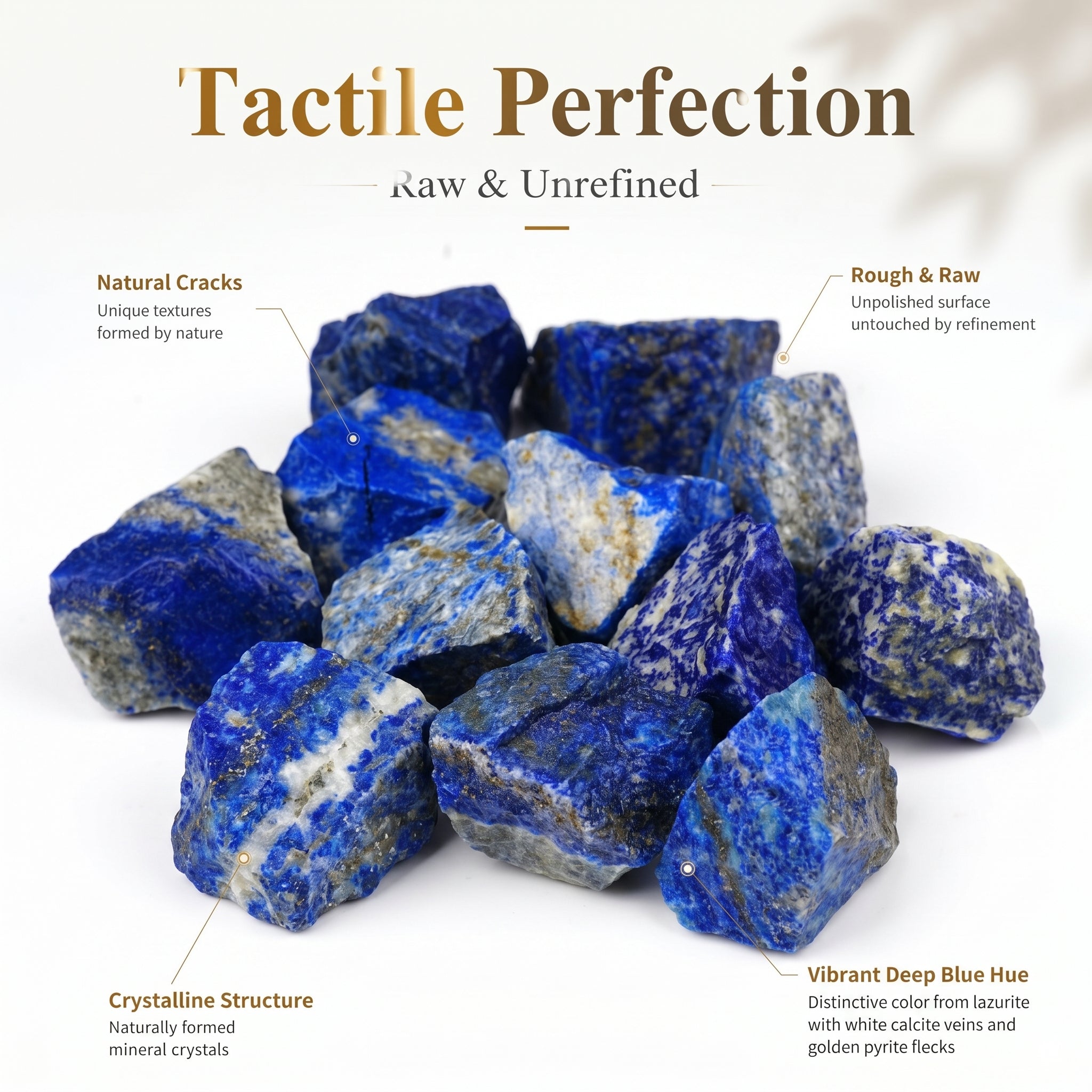Natural Lapis Lazuli Raw Stone | Untreated Deep Blue Healing Crystal with Pyrite Inclusions