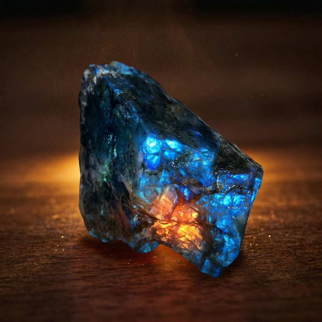 The Cosmic Aura | Flashing Raw Labradorite Magic Stone