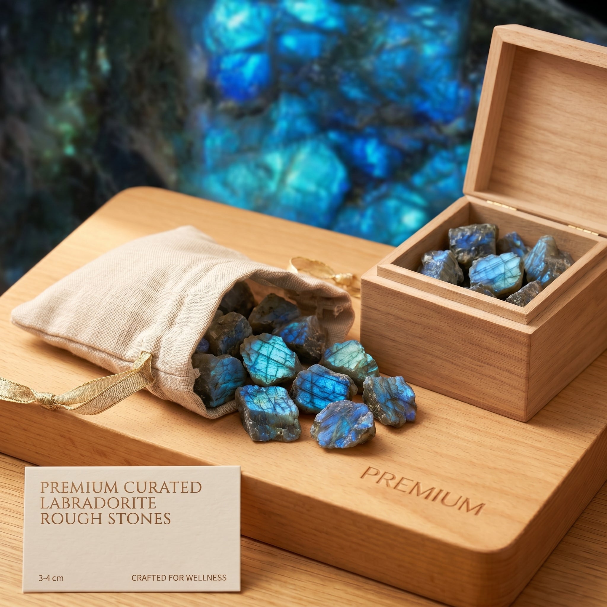 The Cosmic Aura | Flashing Raw Labradorite Magic Stone