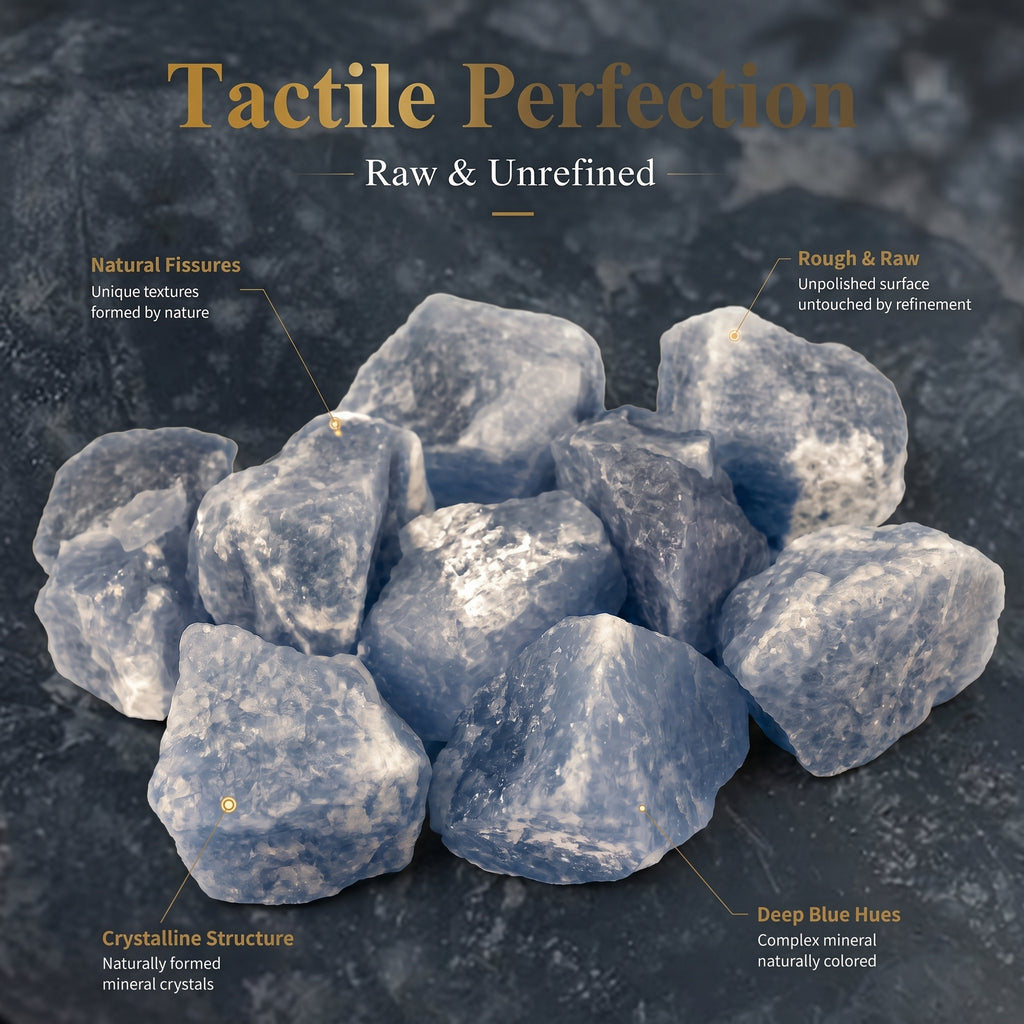 Natural Celestite Raw Crystal Specimen | Deep Blue Healing Stone for Energy Work & Meditation