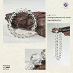 Premium Clear Quartz Beaded Bracelet | Hand-Polished Natural Gemstone Jewelry for Mindfulness & Balance
