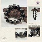Premium Silver Sheen Obsidian Beaded Bracelet | Hand-Polished Natural Gemstone Jewelry for Focus & Balance