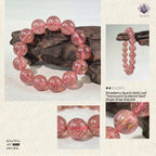 Premium Strawberry Quartz Beaded Bracelet | Hand-Polished Natural Gemstone Jewelry for Attraction & Harmony