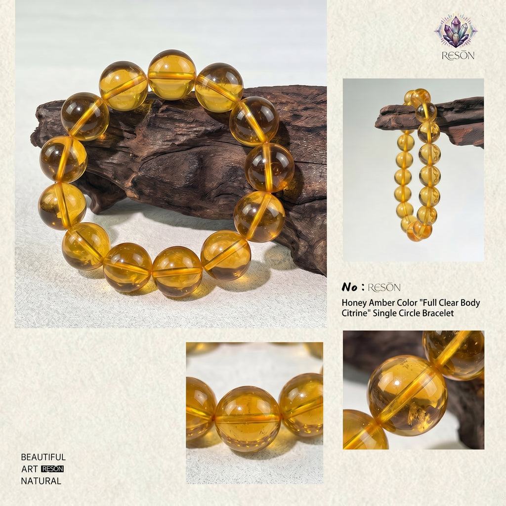 Premium Citrine Beaded Bracelet | Hand-Polished Natural Gemstone Jewelry for Abundance & Positivity