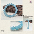 Premium Aquamarine Beaded Bracelet | Hand-Polished Natural Gemstone Jewelry for Clarity & Communication