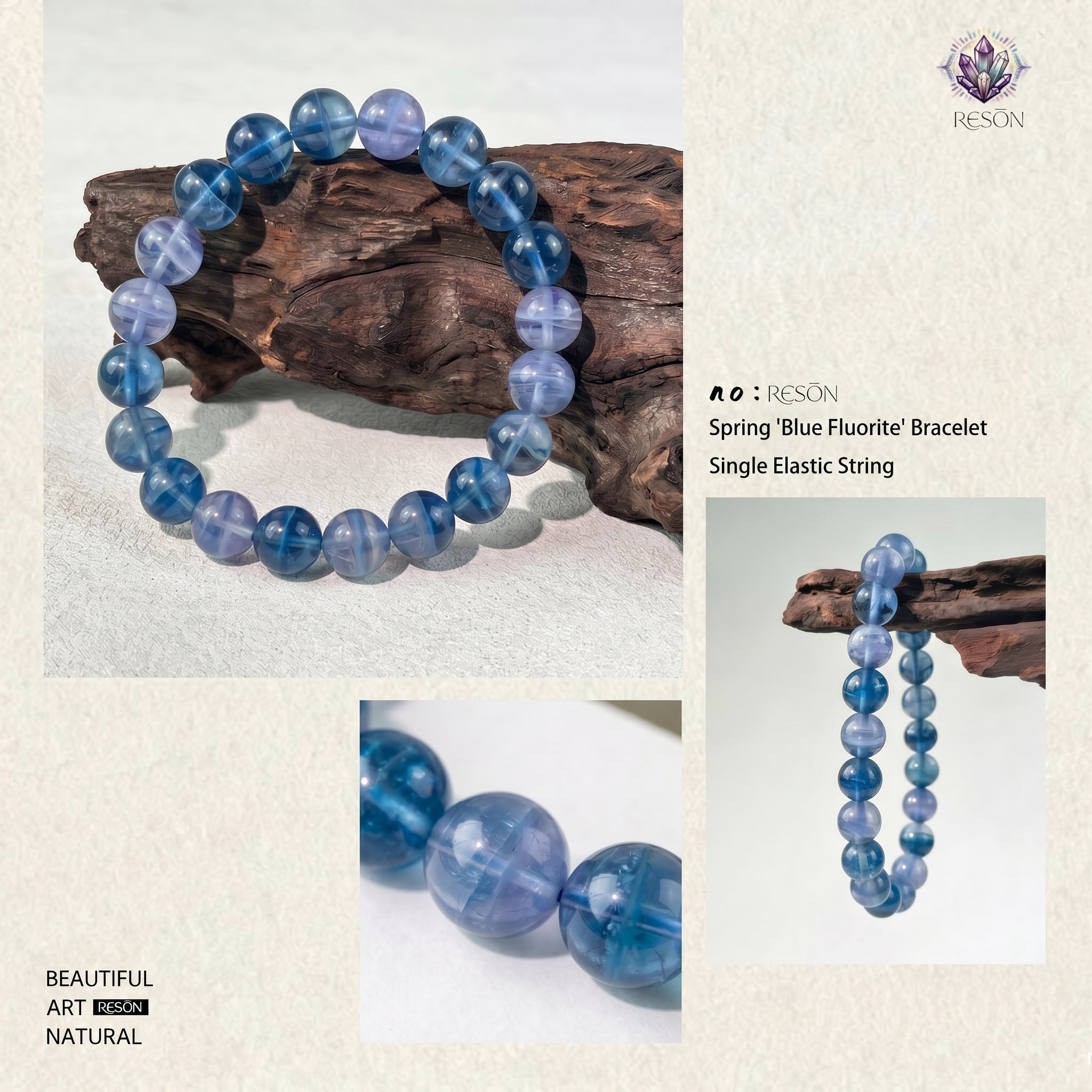 Premium Blue Fluorite Beaded Bracelet | Hand-Polished Natural Gemstone Jewelry for Clarity & Focus