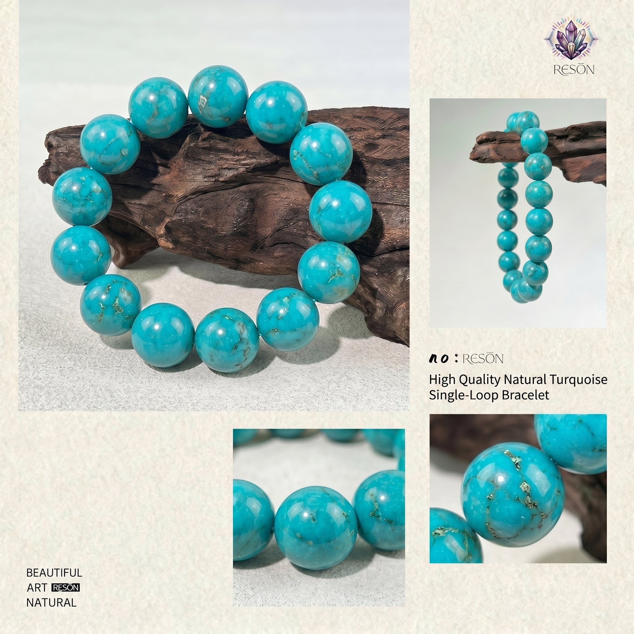 Authentic Turquoise and Clear Crystal Necklace | The "Stone of Protection" | Boho-Chic Energy Jewelry