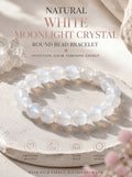 Premium White Moonstone Beaded Bracelet | Hand-Polished Natural Gemstone Jewelry for Clarity & Grace