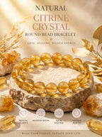Premium Citrine Beaded Bracelet | Hand-Polished Natural Gemstone Jewelry for Abundance & Positivity