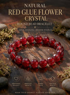 Premium Red Fire Quartz Beaded Bracelet | Hand-Polished Natural Gemstone Jewelry for Abundance & Passion