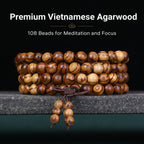 Natural Vietnamese Agarwood Hand-Carved Chinese Prayer Beads (Elite Meditation Edition)