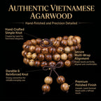 Natural Vietnamese Agarwood Hand-Carved Chinese Prayer Beads (Elite Meditation Edition)
