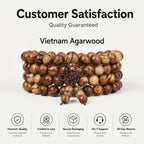 Natural Vietnamese Agarwood Hand-Carved Chinese Prayer Beads (Elite Meditation Edition)