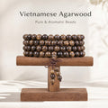 Natural Vietnamese Agarwood Hand-Carved Chinese Prayer Beads (Elite Meditation Edition)
