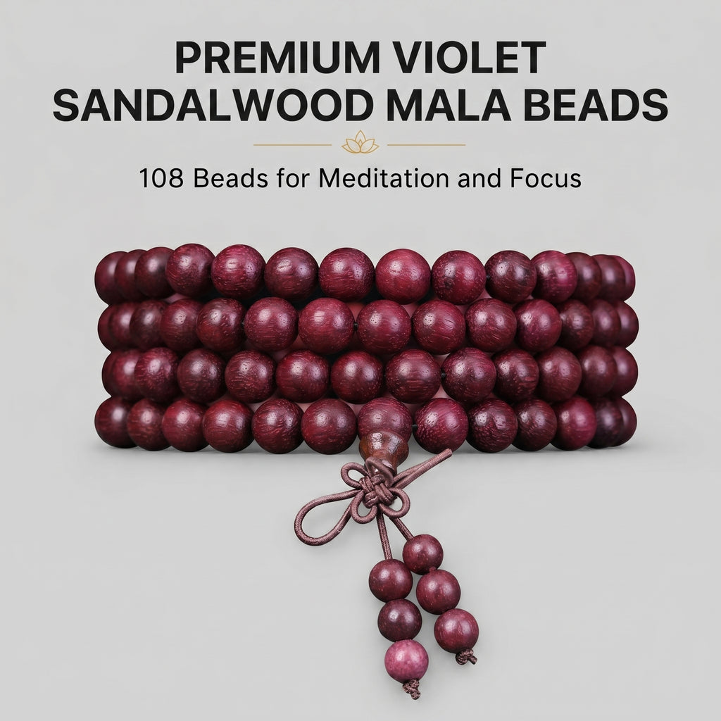 Natural Violet Quartz Eastern Zen Prayer Beads Bracelet (Artisanal Edition)