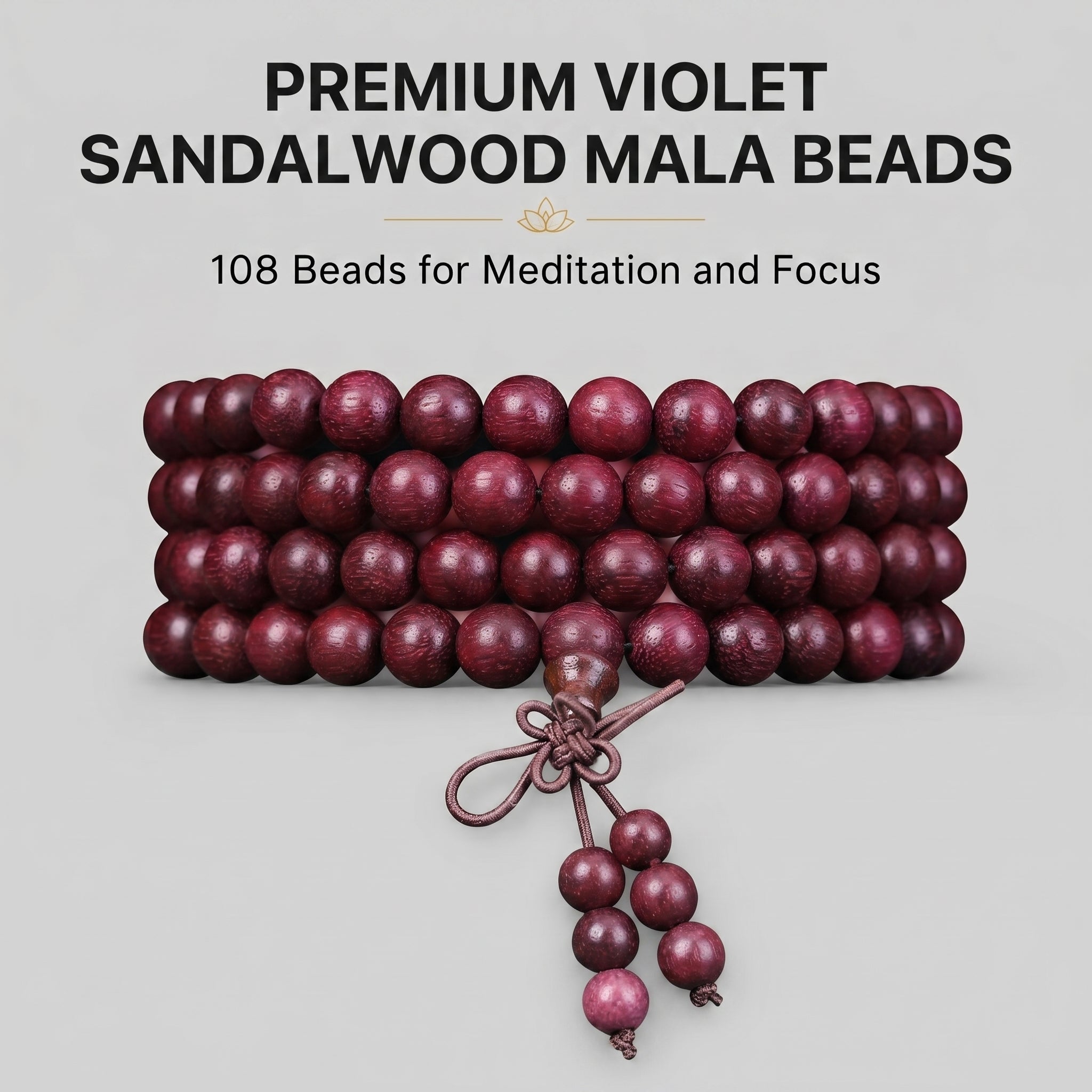 Natural Violet Quartz Eastern Zen Prayer Beads Bracelet (Artisanal Edition)