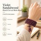 Natural Violet Quartz Eastern Zen Prayer Beads Bracelet (Artisanal Edition)