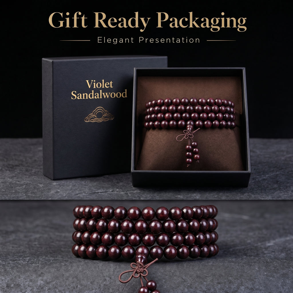 Natural Violet Quartz Eastern Zen Prayer Beads Bracelet (Artisanal Edition)