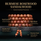 Natural Burmese Rosewood Traditional Chinese Prayer Beads (Scented Artisan Edition)