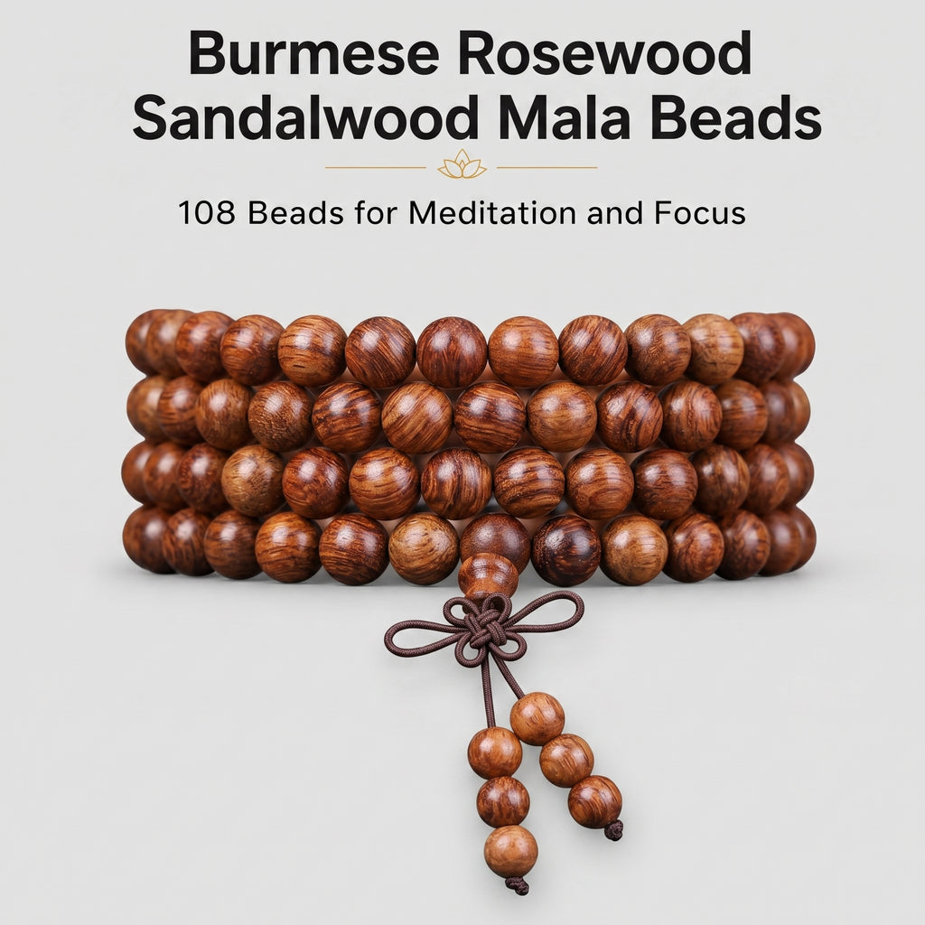 Natural Burmese Rosewood Traditional Chinese Prayer Beads (Scented Artisan Edition)