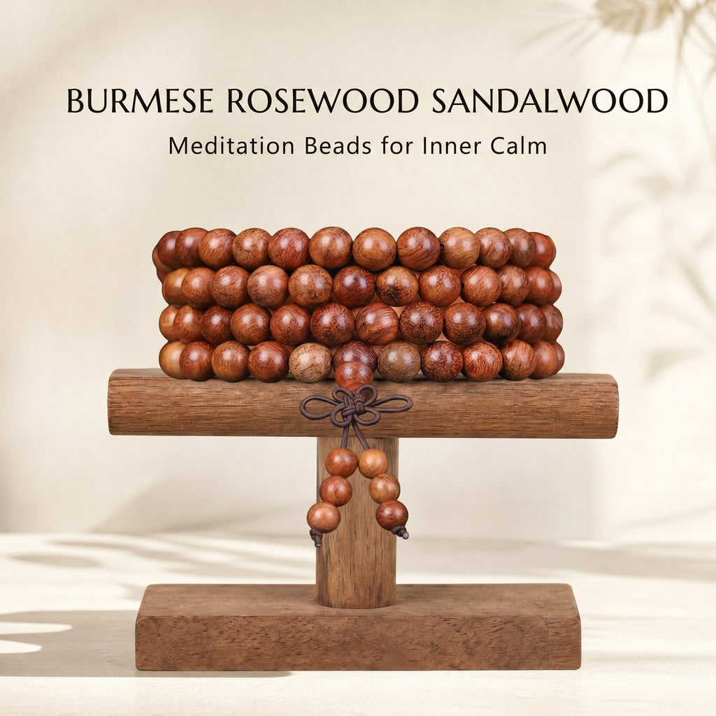 Natural Burmese Rosewood Traditional Chinese Prayer Beads (Scented Artisan Edition)