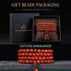 Natural Purple Sandalwood Traditional Chinese Prayer Beads (Rare Chatoyant Cat's Eye Edition)
