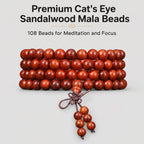 Natural Purple Sandalwood Traditional Chinese Prayer Beads (Rare Chatoyant Cat's Eye Edition)