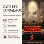Natural Purple Sandalwood Traditional Chinese Prayer Beads (Rare Chatoyant Cat's Eye Edition)