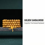 Natural Golden Sandalwood Traditional Chinese Prayer Beads (Amber Bocote Artisan Edition)