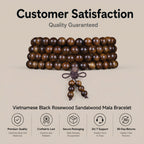 Natural Vietnamese Black Rosewood Traditional Chinese Prayer Beads (Artisanal Meditation Edition)