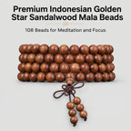 Natural Indonesian Starry Purple Sandalwood Chinese Prayer Beads (Golden Flecks Artisan Edition)