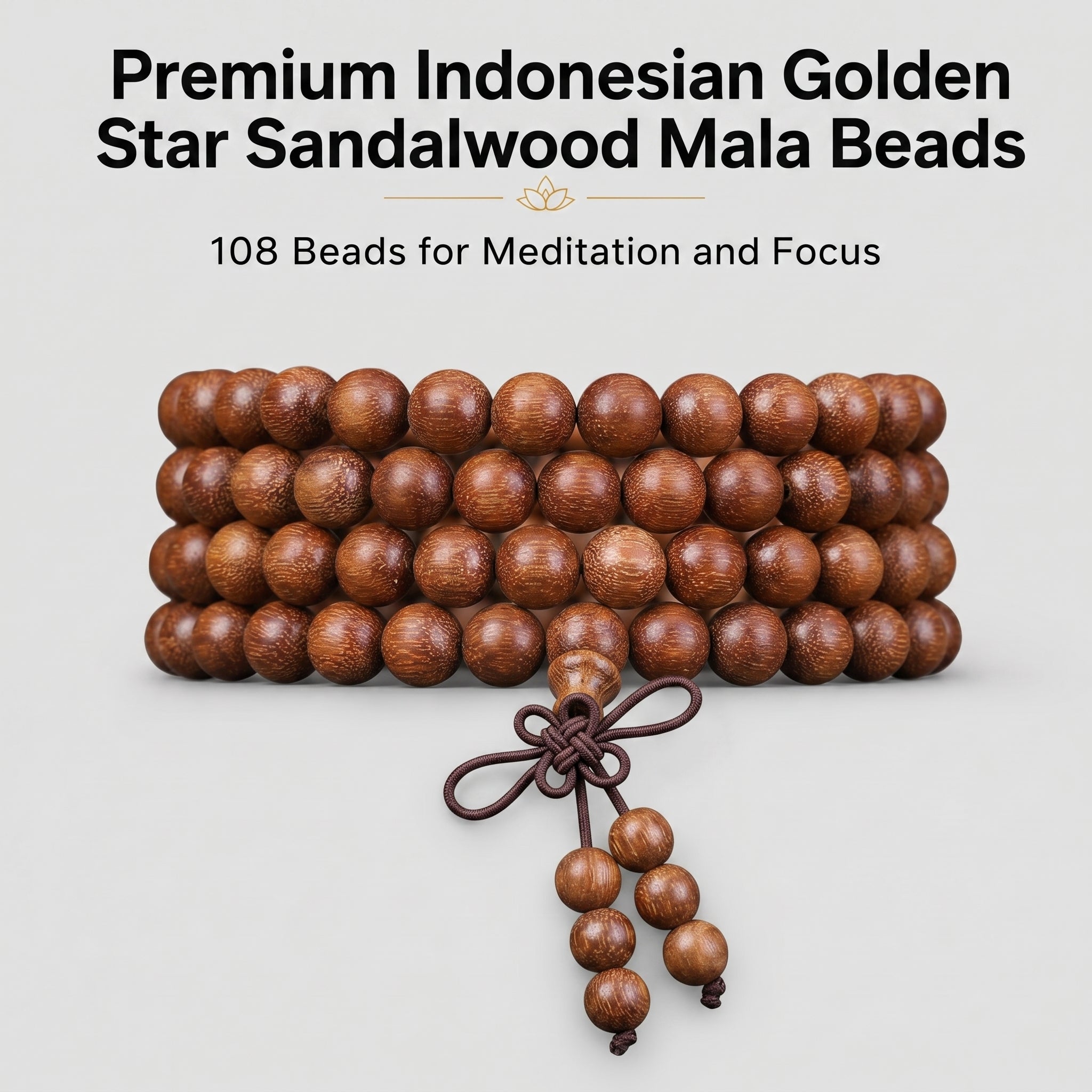 Natural Indonesian Starry Purple Sandalwood Chinese Prayer Beads (Golden Flecks Artisan Edition)