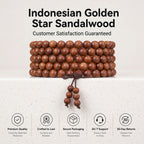 Natural Indonesian Starry Purple Sandalwood Chinese Prayer Beads (Golden Flecks Artisan Edition)