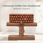 Natural Indonesian Starry Purple Sandalwood Chinese Prayer Beads (Golden Flecks Artisan Edition)