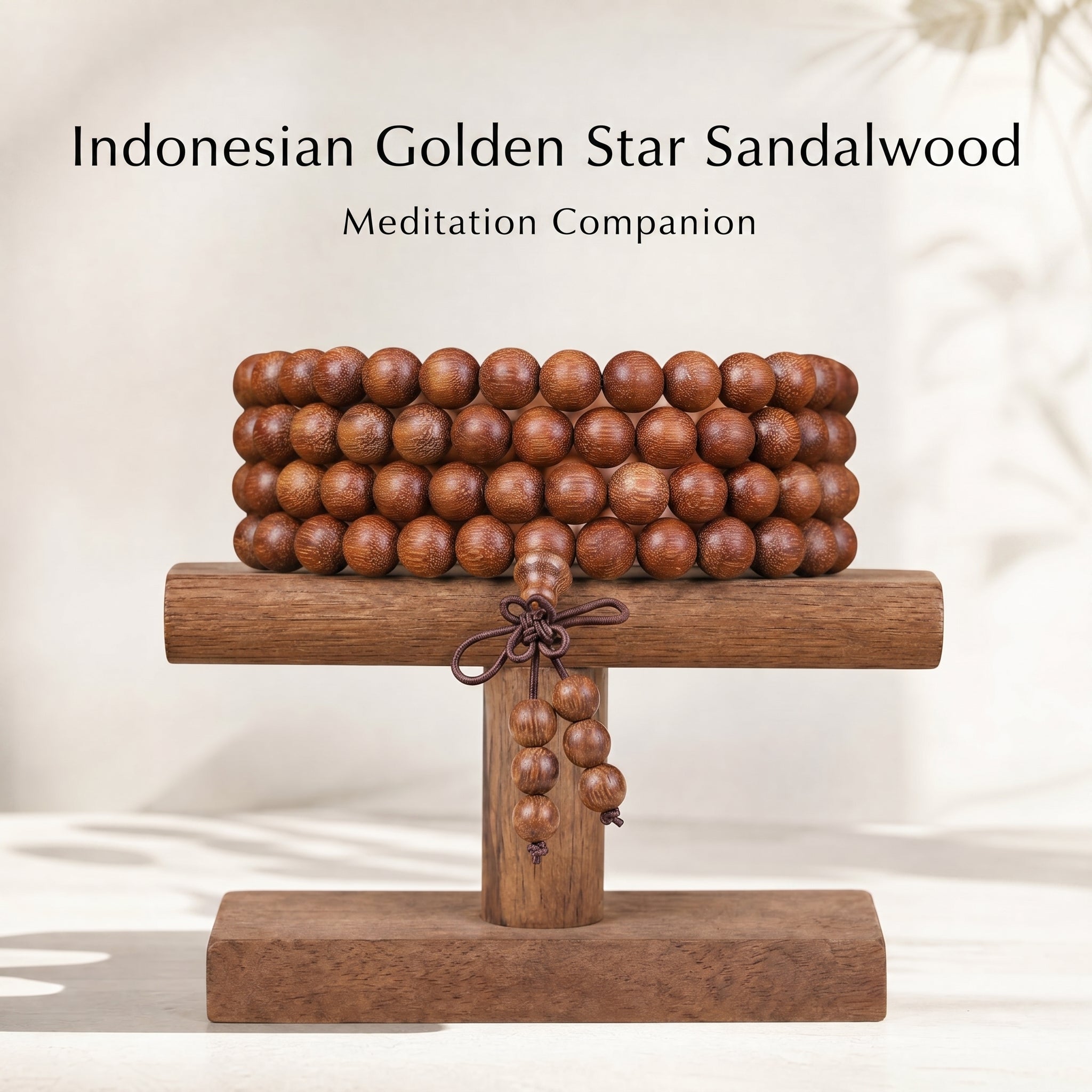 Natural Indonesian Starry Purple Sandalwood Chinese Prayer Beads (Golden Flecks Artisan Edition)