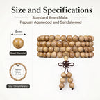 Natural Papua Agarwood Hand-Carved Chinese Prayer Beads (Exotic Oud Meditation Edition)