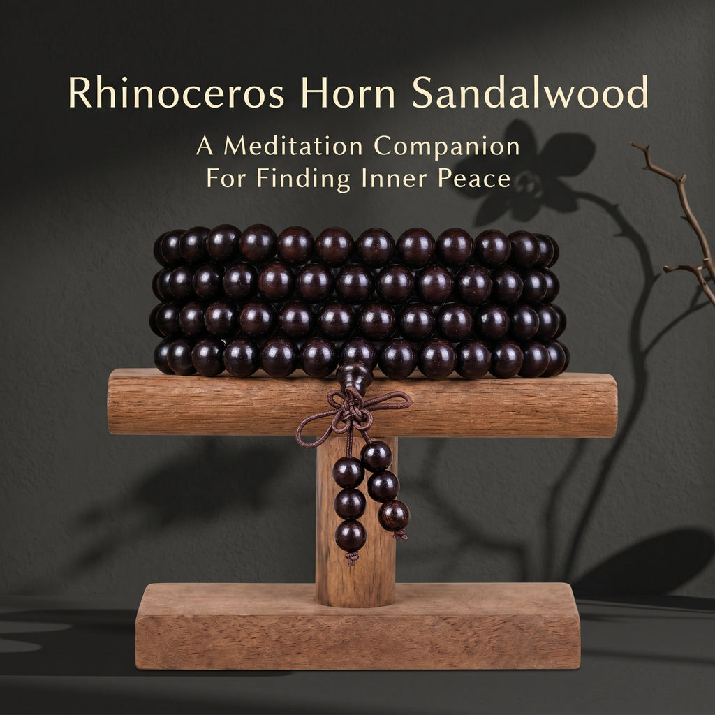 Natural Purple Sandalwood Traditional Chinese Prayer Beads (Rare Horn-Texture Artisan Edition)