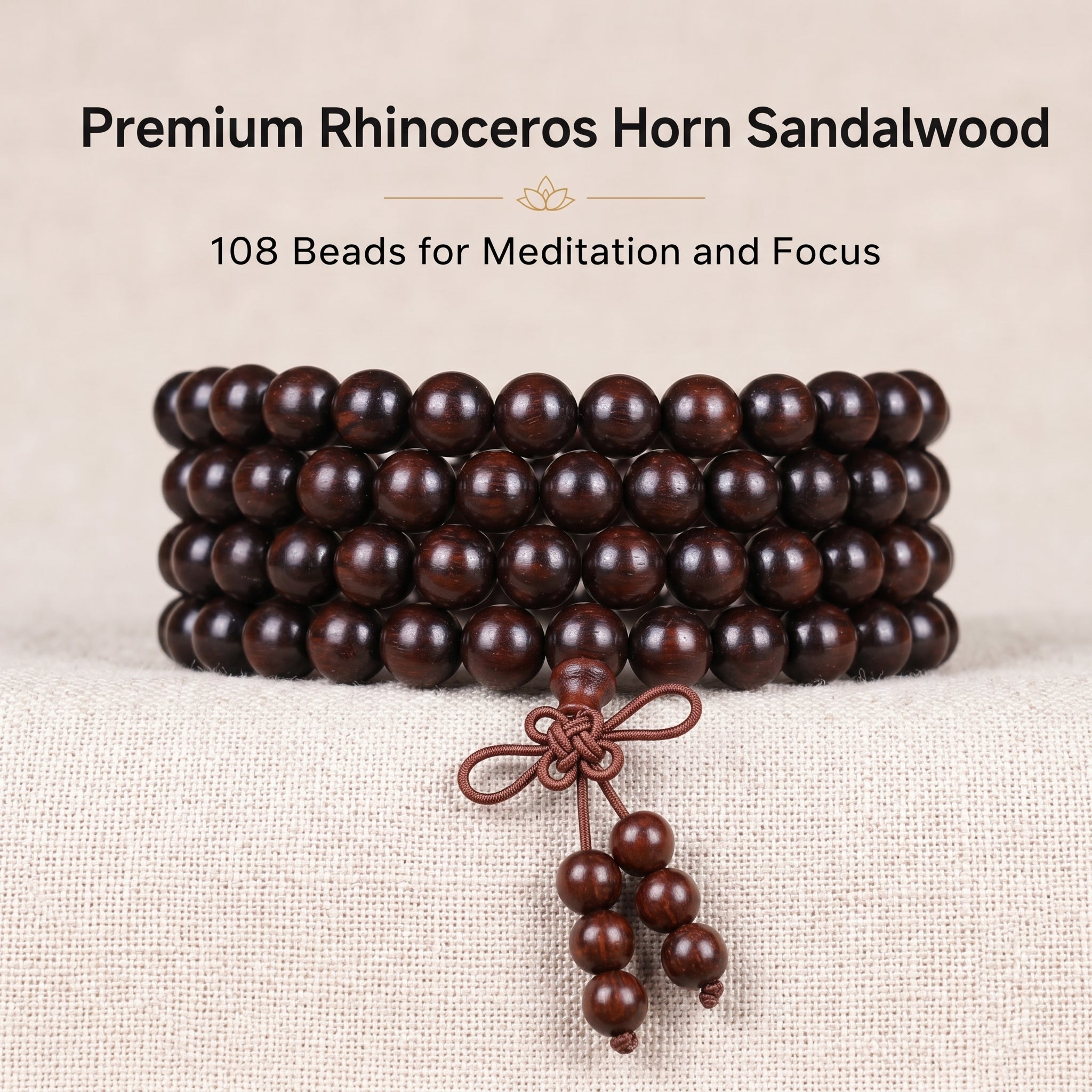 Natural Purple Sandalwood Traditional Chinese Prayer Beads (Rare Horn-Texture Artisan Edition)