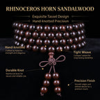 Natural Purple Sandalwood Traditional Chinese Prayer Beads (Rare Horn-Texture Artisan Edition)
