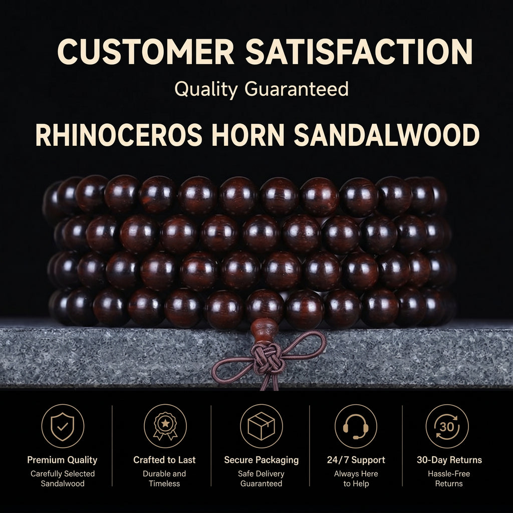 Natural Purple Sandalwood Traditional Chinese Prayer Beads (Rare Horn-Texture Artisan Edition)