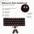 Natural Purple Sandalwood Traditional Chinese Prayer Beads (Rare Horn-Texture Artisan Edition)