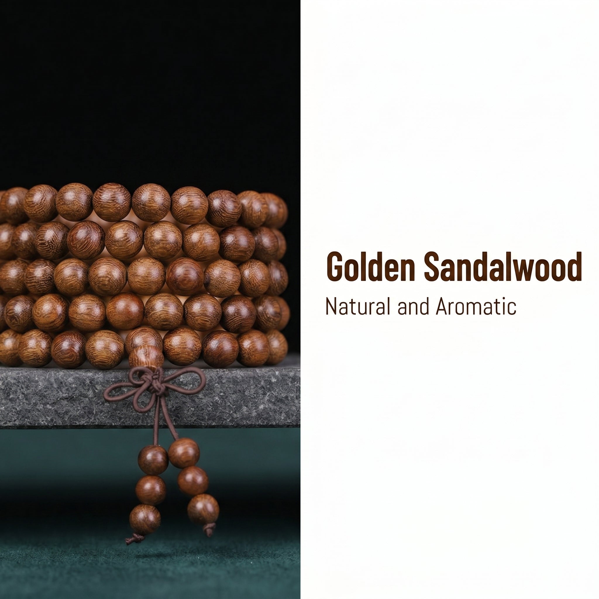 Natural Gold-Thread Ebony 108 Mala Beads Traditional Chinese Prayer Necklace (Artisanal Chanting Edition)