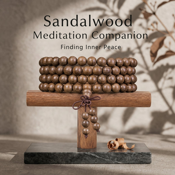 Ancient Bogwood 108 Mala Beads Traditional Chinese Prayer Necklace (Artisanal Zen Edition)