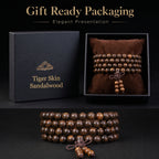 Natural Tiger-Stripe Sandalwood Traditional Chinese Prayer Beads (Exotic Zebrawood Artisan Edition)