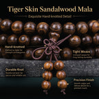 Natural Tiger-Stripe Sandalwood Traditional Chinese Prayer Beads (Exotic Zebrawood Artisan Edition)
