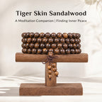 Natural Tiger-Stripe Sandalwood Traditional Chinese Prayer Beads (Exotic Zebrawood Artisan Edition)