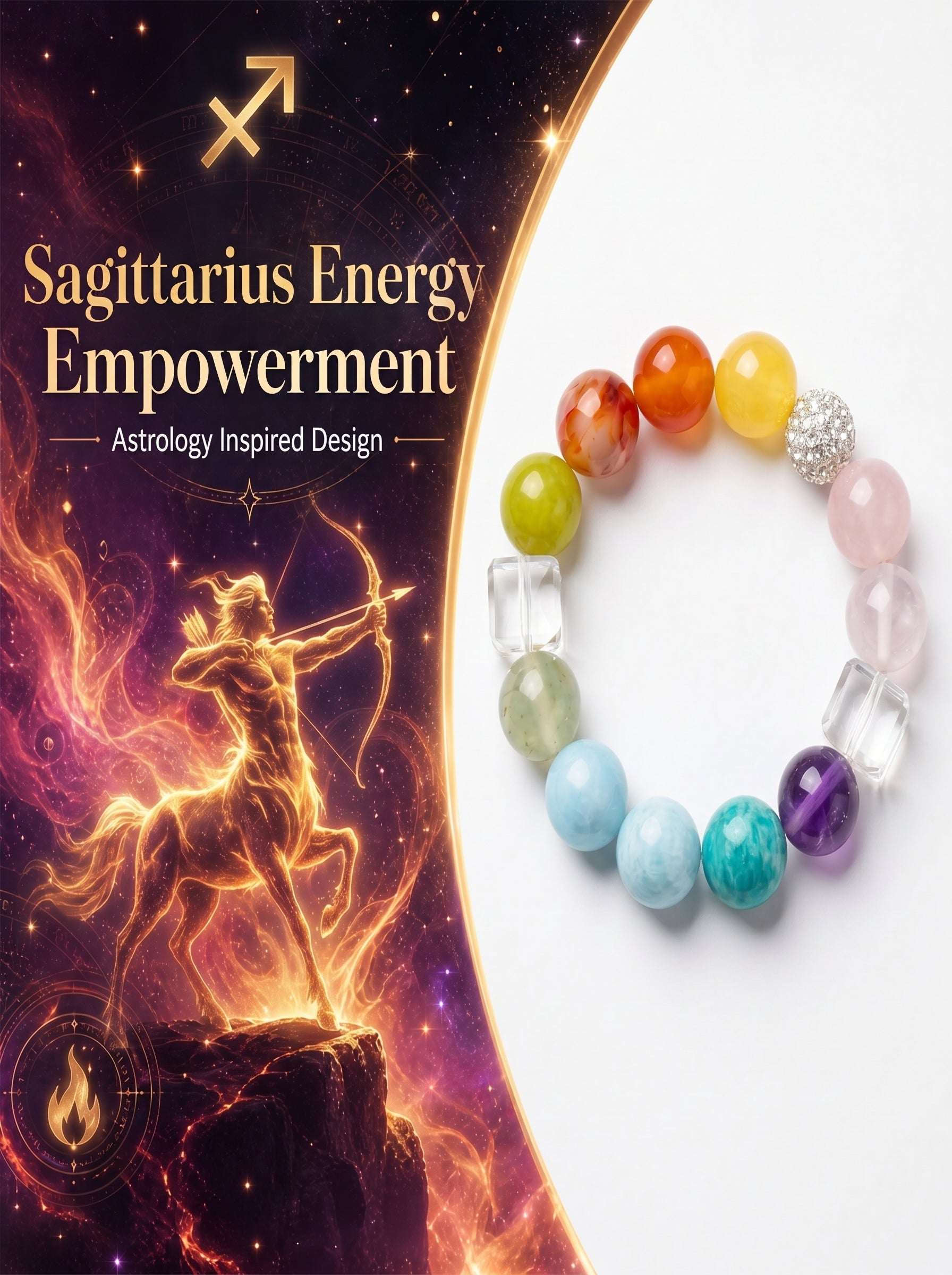 Sagittarius Sovereign Vision Crystal Bracelet | Lapis Lazuli & Amazonite Talisman